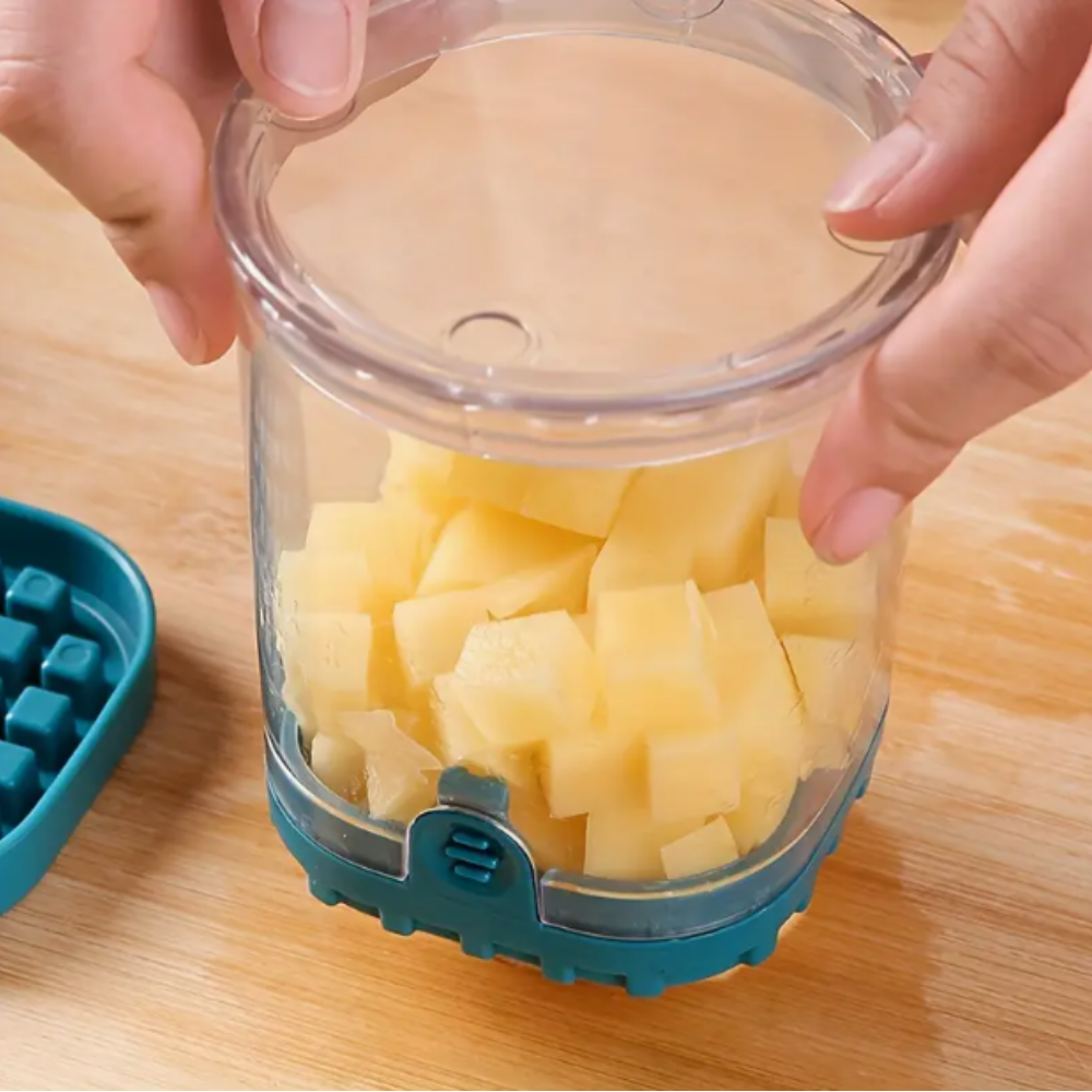 Çok Fonksiyonlu Sebze Doğrayıcı ve Dilimleyici – Paslanmaz Çelik, Saklama Hazneli, Manuel Mutfak Rende & Kesici