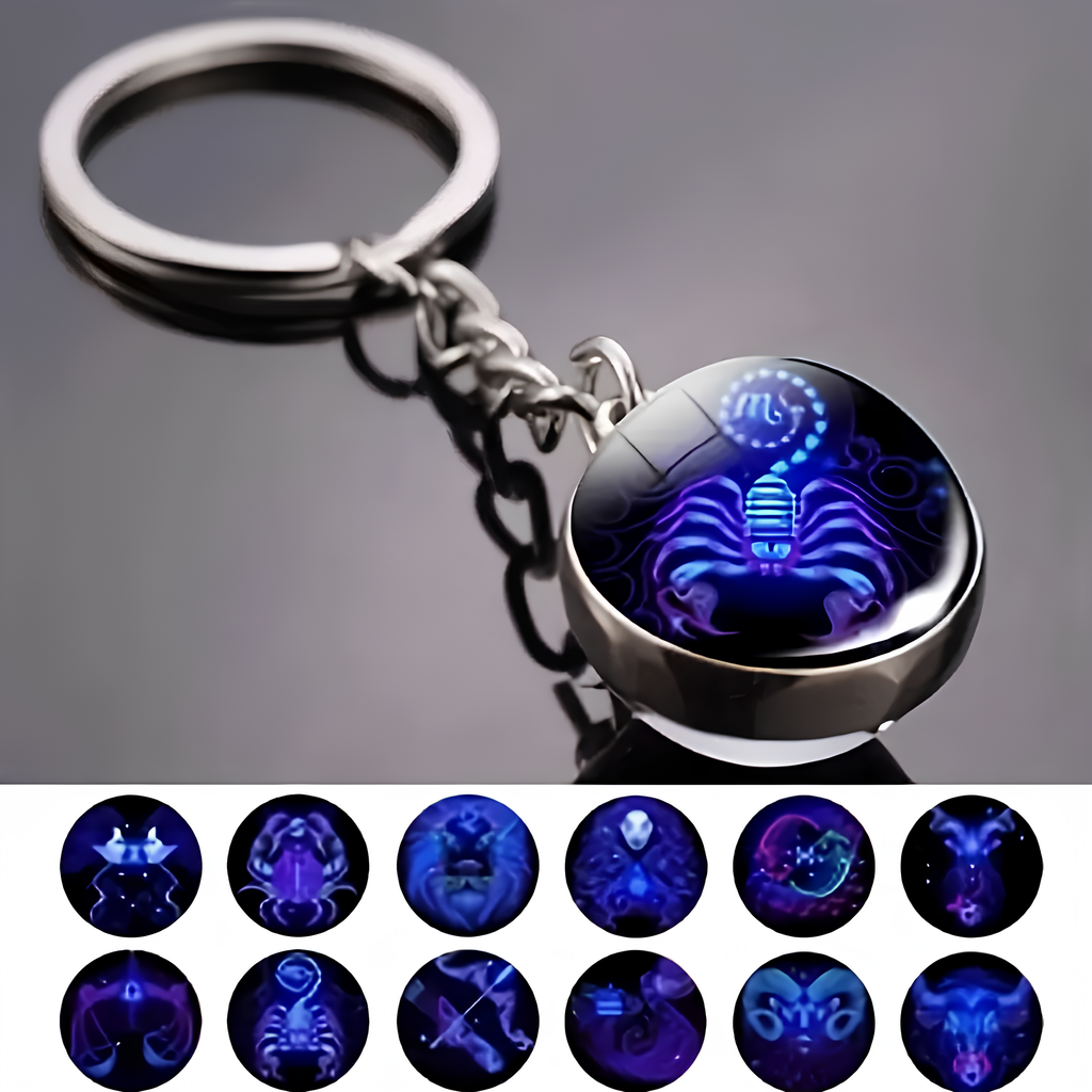 12 Takımyıldız Glow Anahtarlık,Burc Sembollü Anahtarlıklar