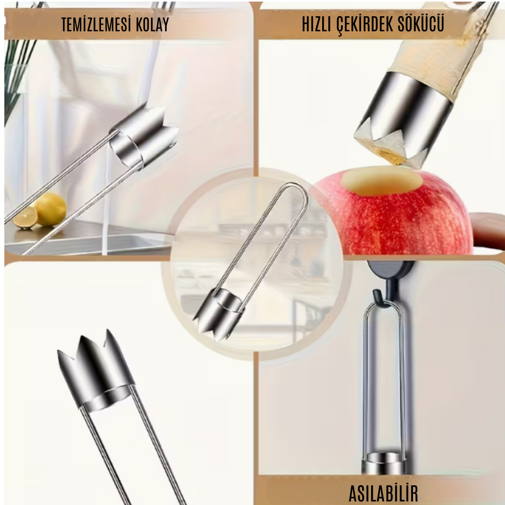 Paslanmaz Çelik Meyve & Sebze Çekirdek Çıkarıcı,Domates, Biber için Pratik Mutfak Aparatı