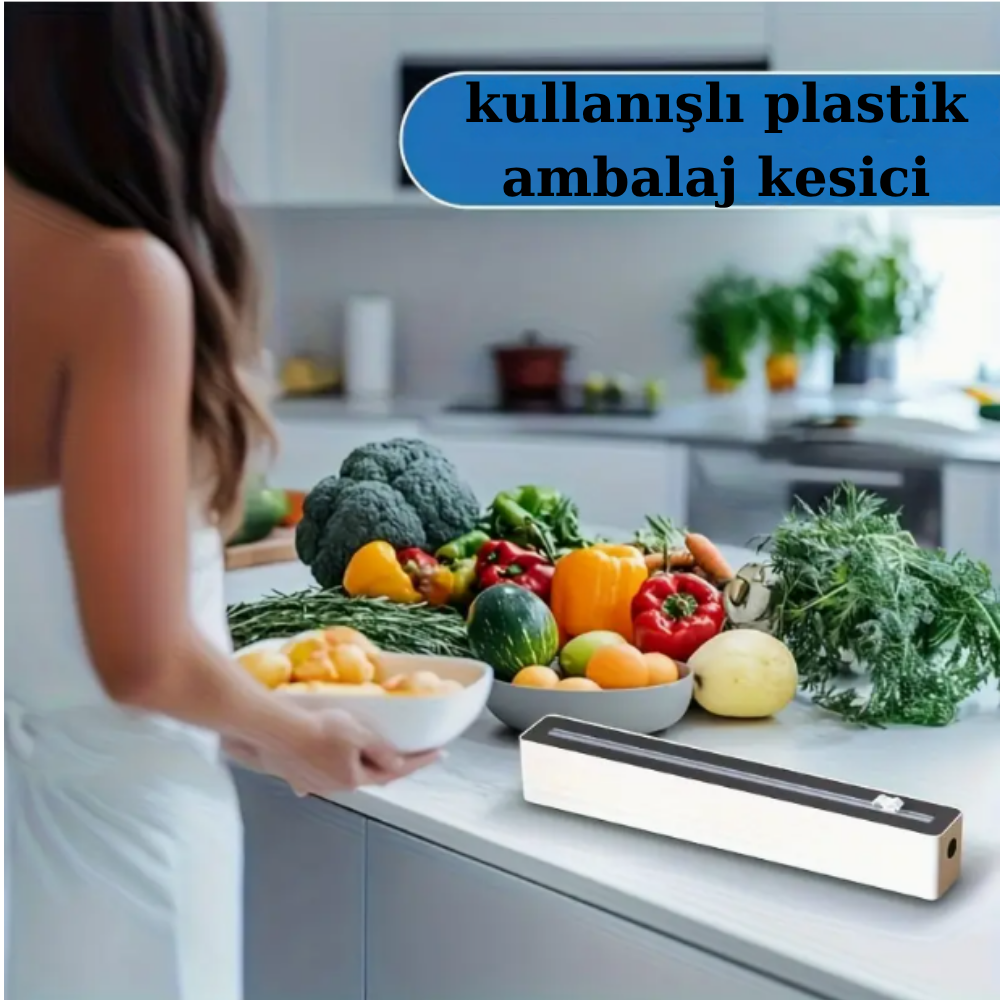 Streç ve Folyo Kesici Kutusu,Çok Fonksiyonlu Streç & Alüminyum Folyo Dispenseri