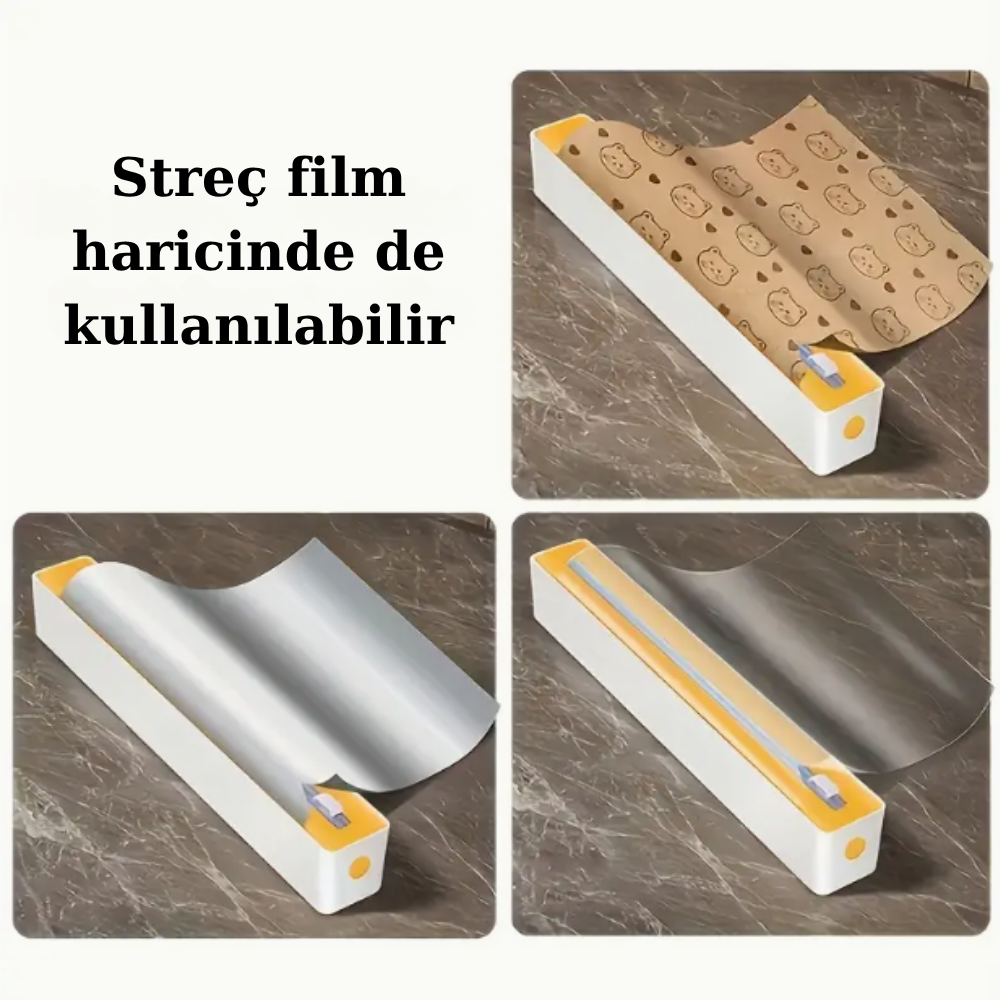 Streç ve Folyo Kesici Kutusu,Çok Fonksiyonlu Streç & Alüminyum Folyo Dispenseri